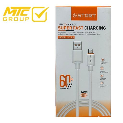 كابل ستارت (مايكرو ، يو إس بي) 60 واط CL START ST-313 MICRO
