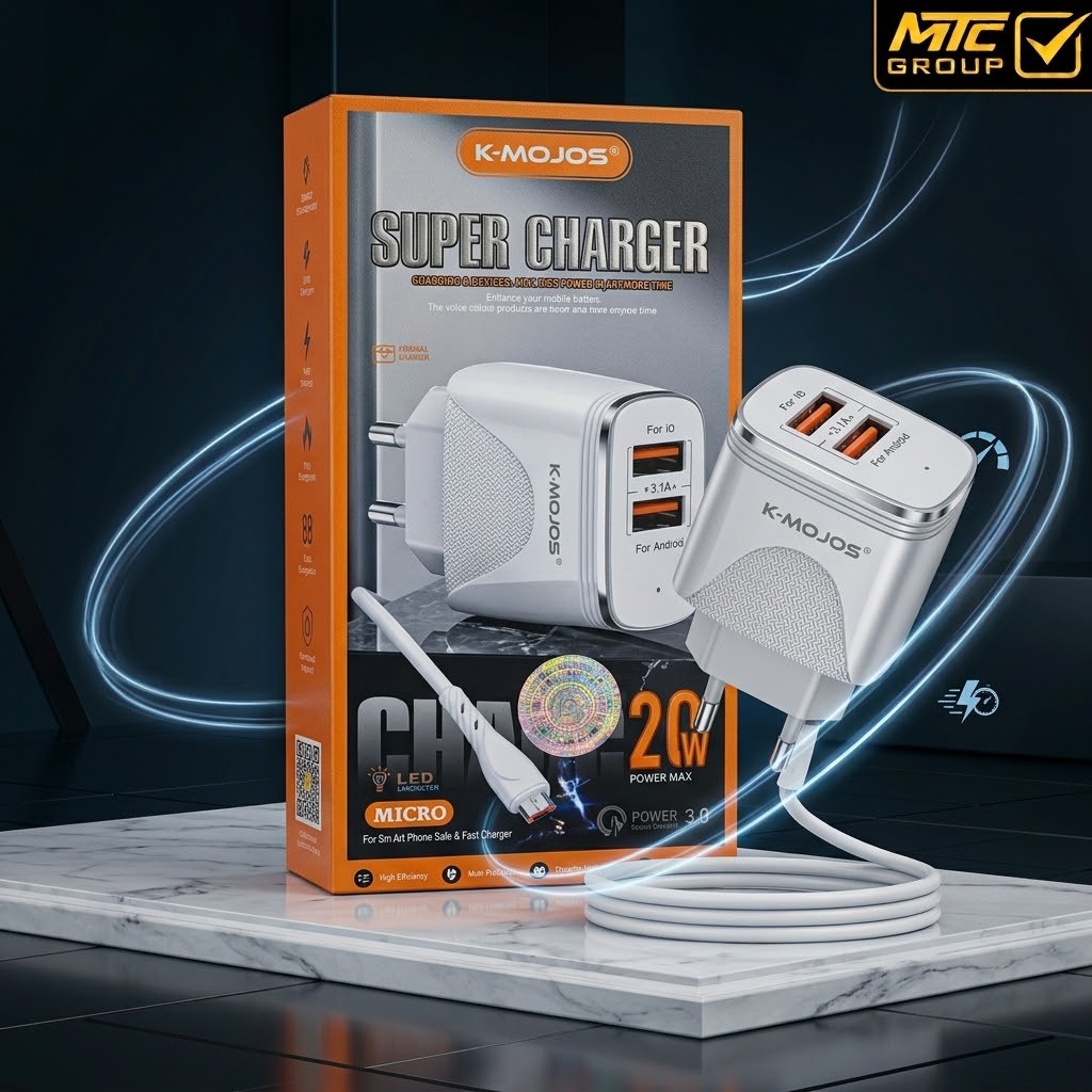 شاحن موجوس (مايكرو) ليد 20 واط CH K-MOJOS KMO-CH62 LED MICRO 20W