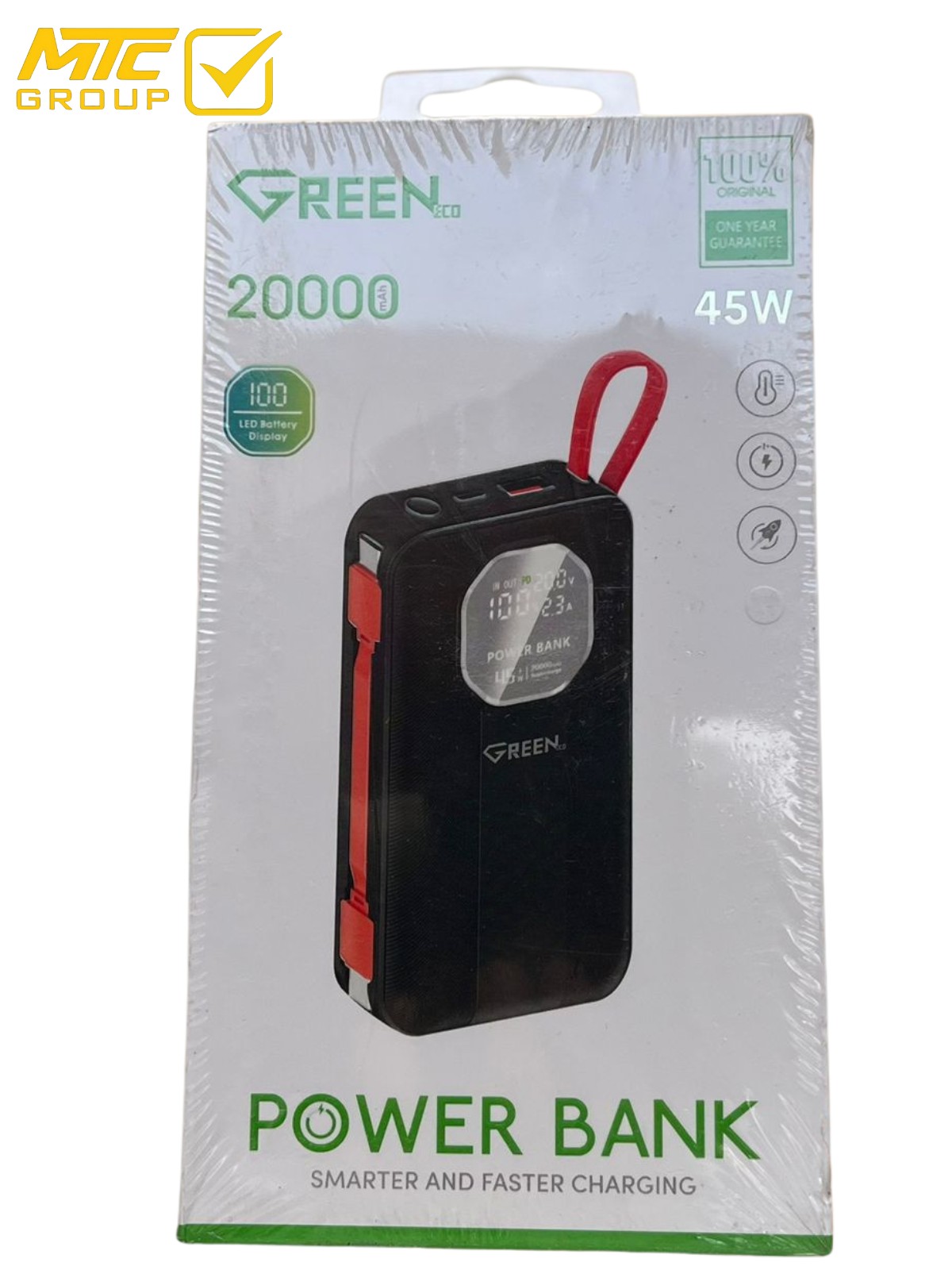 باور بنك  GEGREEN POWER BANK 20000 45W GE-PBF045