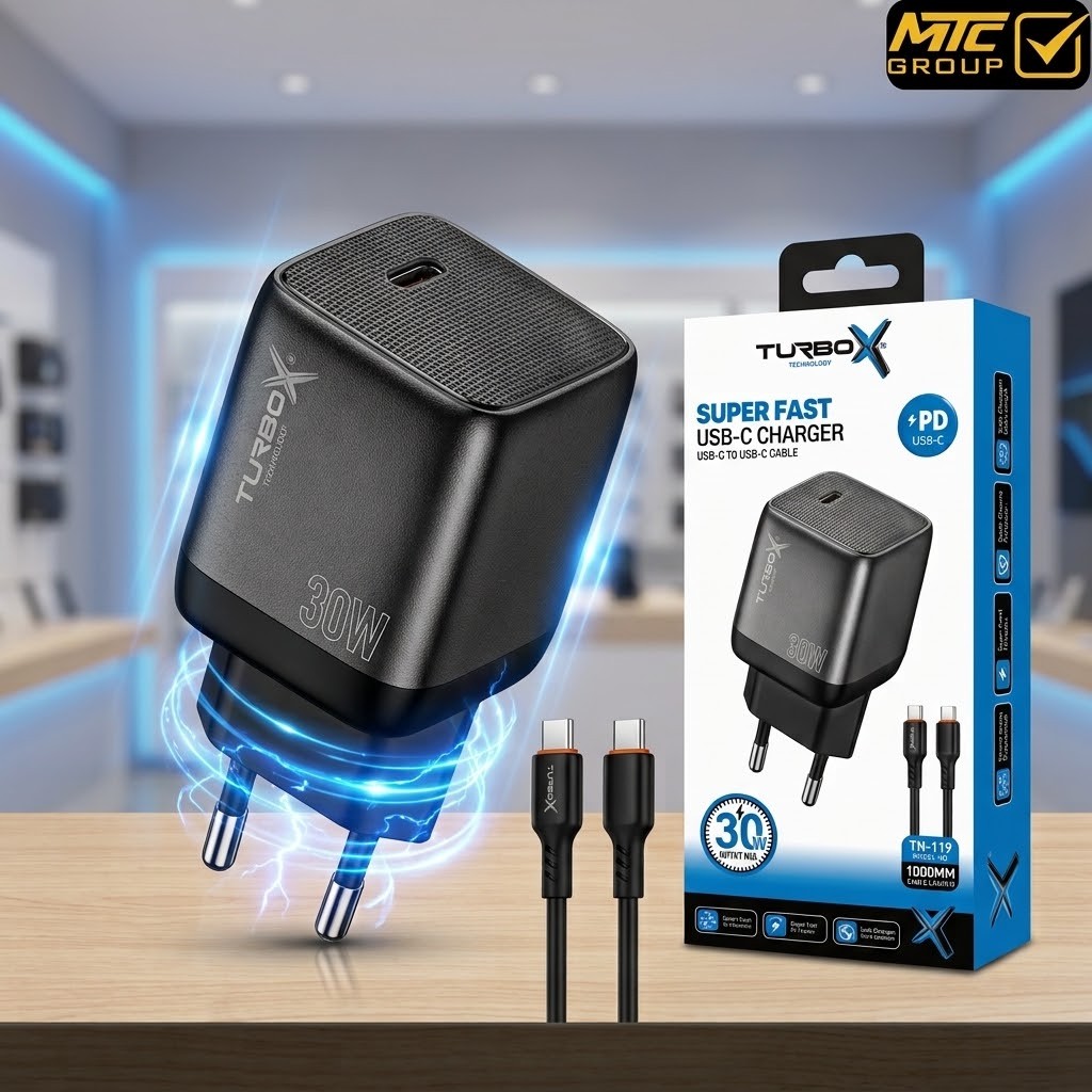 شاحن تربو اكس (تايب سي ، تايب سي) 30 واط CH TURBOX TN119 30W TYPEC/C