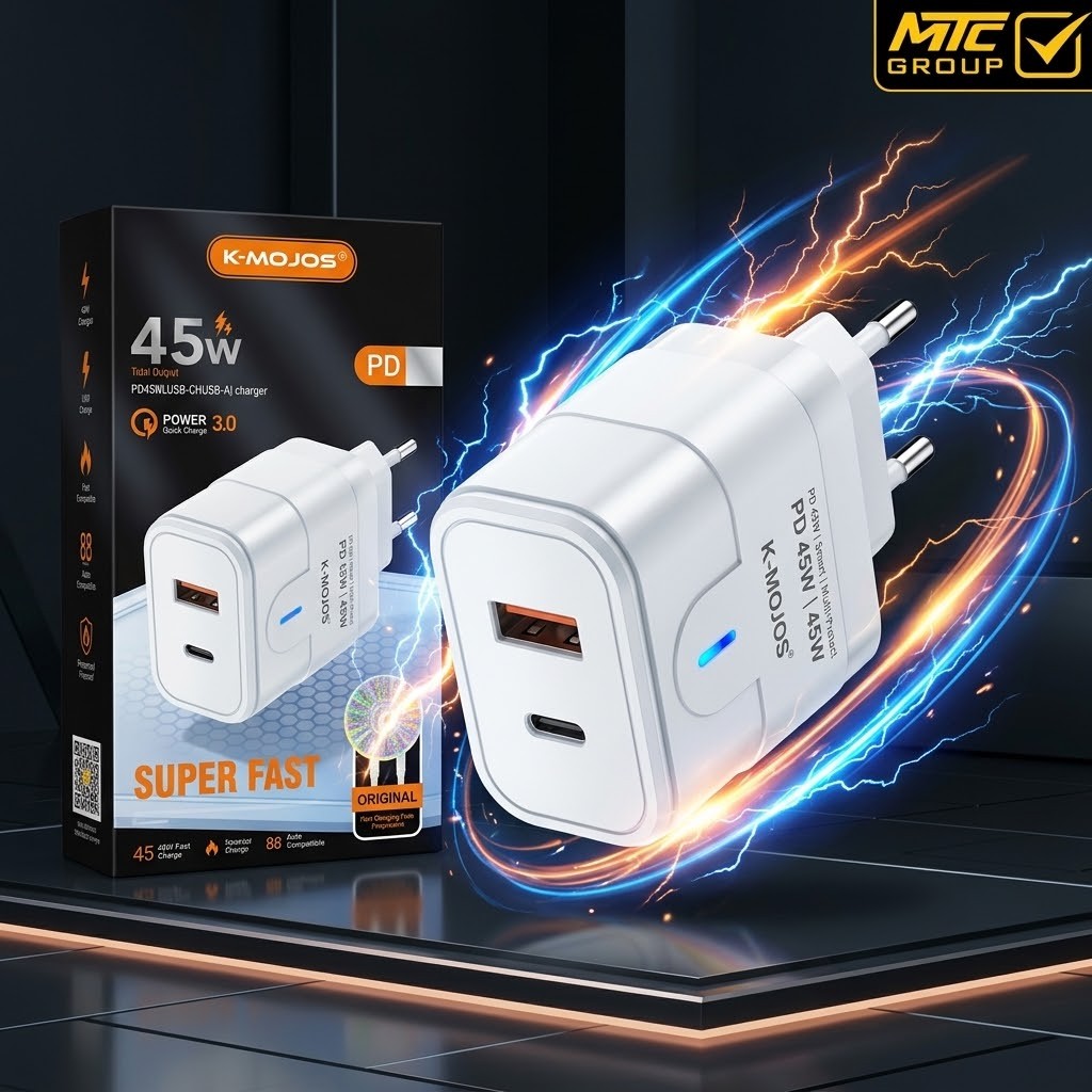 شاحن موجوس (تايب سي) 45 واط CH K-MOJOS KMO-CH52 45W TYBE-C