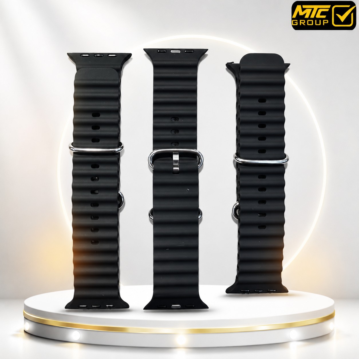 سوار ساعة ذكية سيليكون مموج بمشبك معدني Wave Silicone Smart Watch Band with Metal Buckle