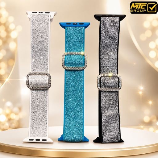 سوار الساعة الذكية (ستراب) ستراس قماش WATCH STRAP STRASS FABRIC