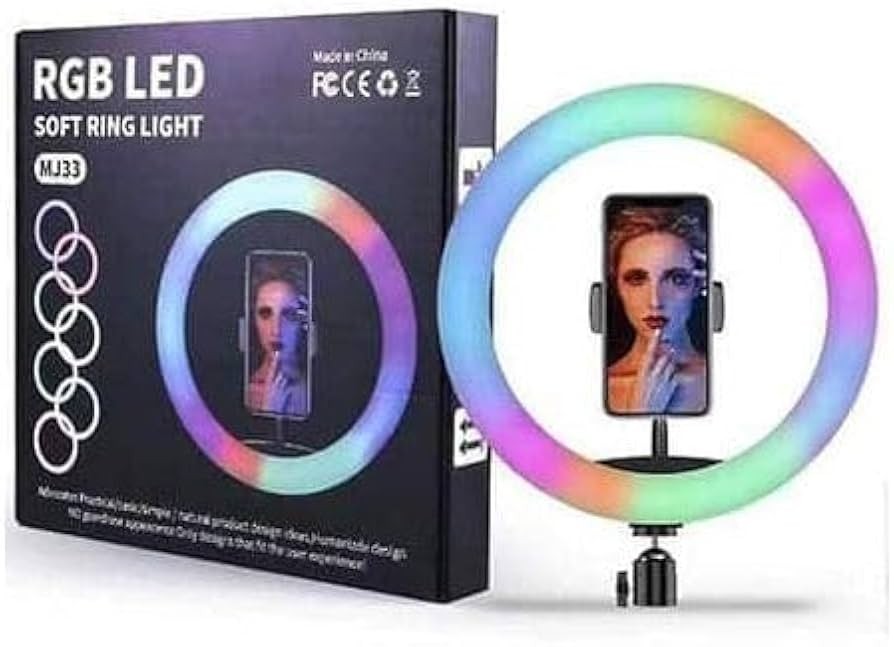 رينج لايت من ار جي بي (الوان) Ring Light RGB LED MJ33 COLOR
