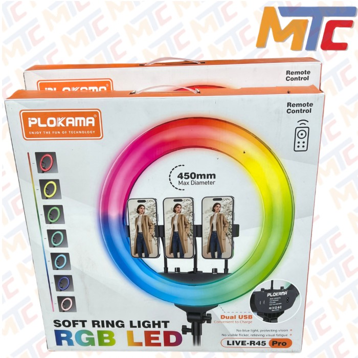 رينج لايت الوان RING LIGHT PLOKAMA LIVE-R45 PRO