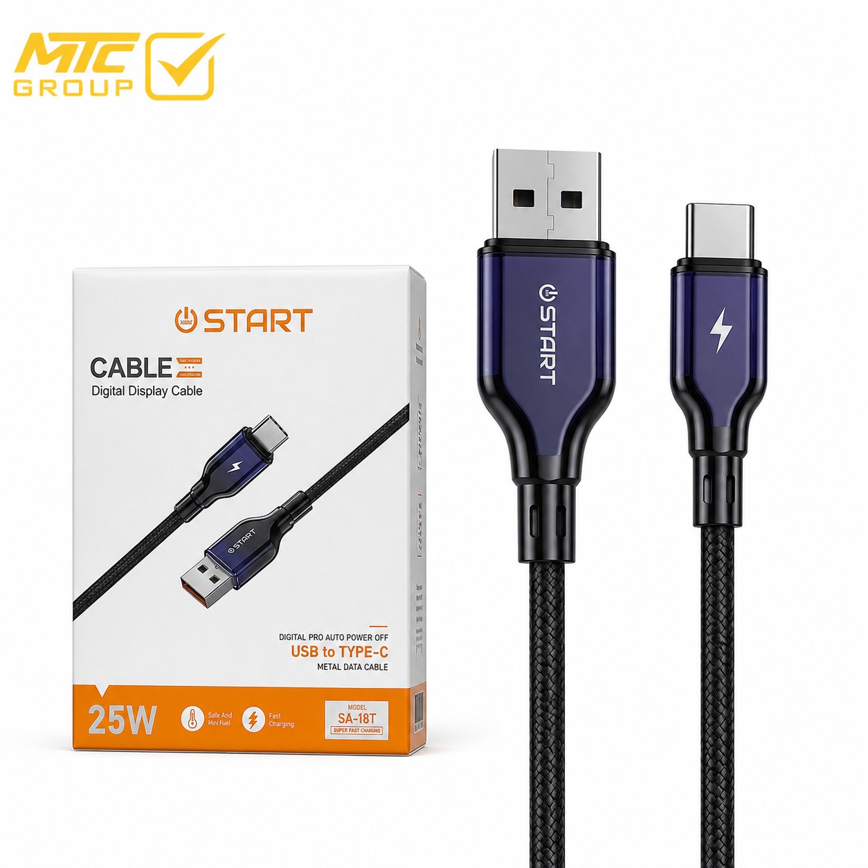كابل ستارت (تايب سي ، يو إس بي) 25 واط CL START TC SA-18T