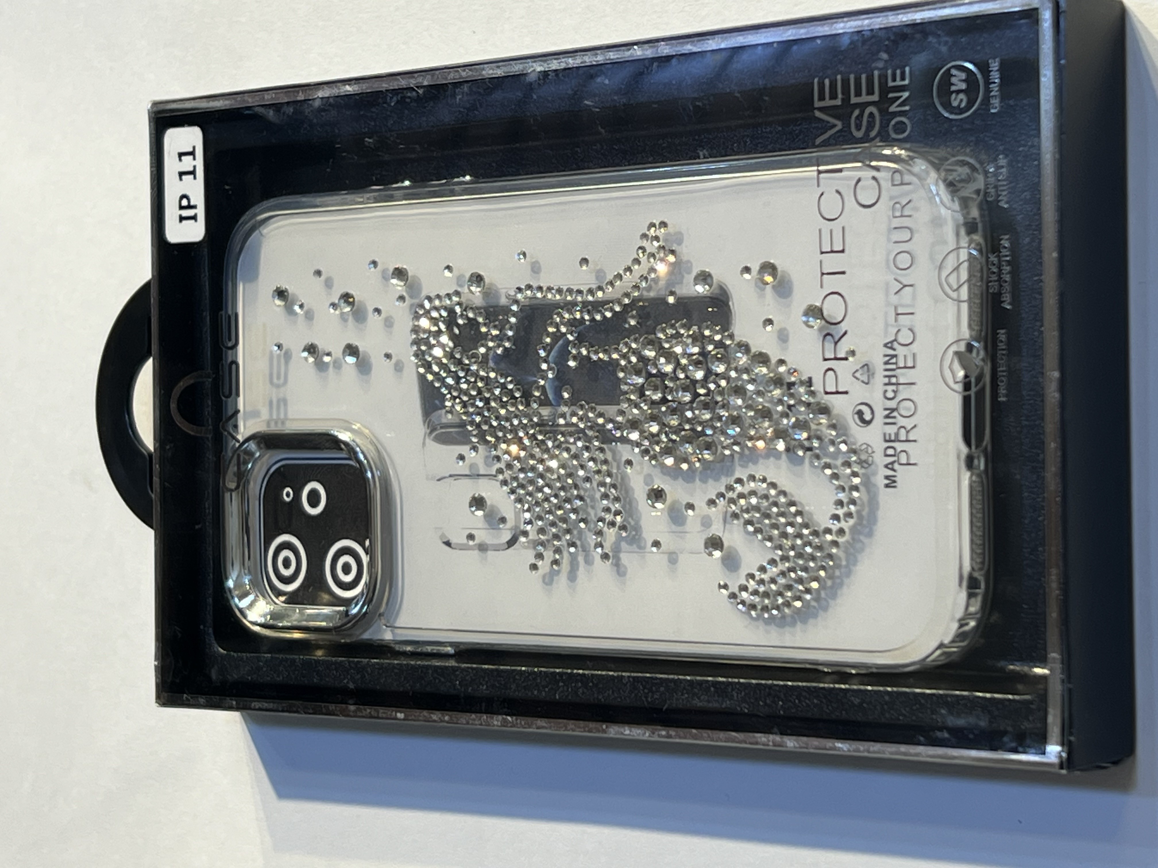 CASE CLEAR DIAMOND FLOWERS