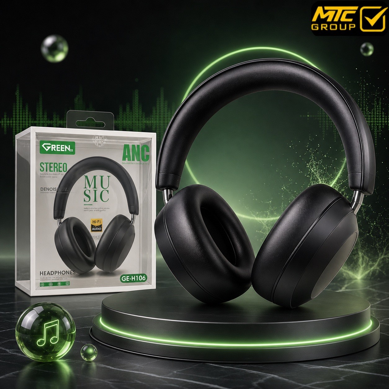 سماعة هيدفون جرين HEADPHONE GREEN GE-H106 ANC