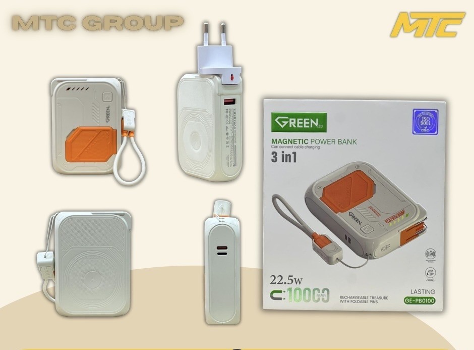 باور بنك 3*1  GREEN POWER BANK GE-PB0100 - تسوق الآن من MTC Group