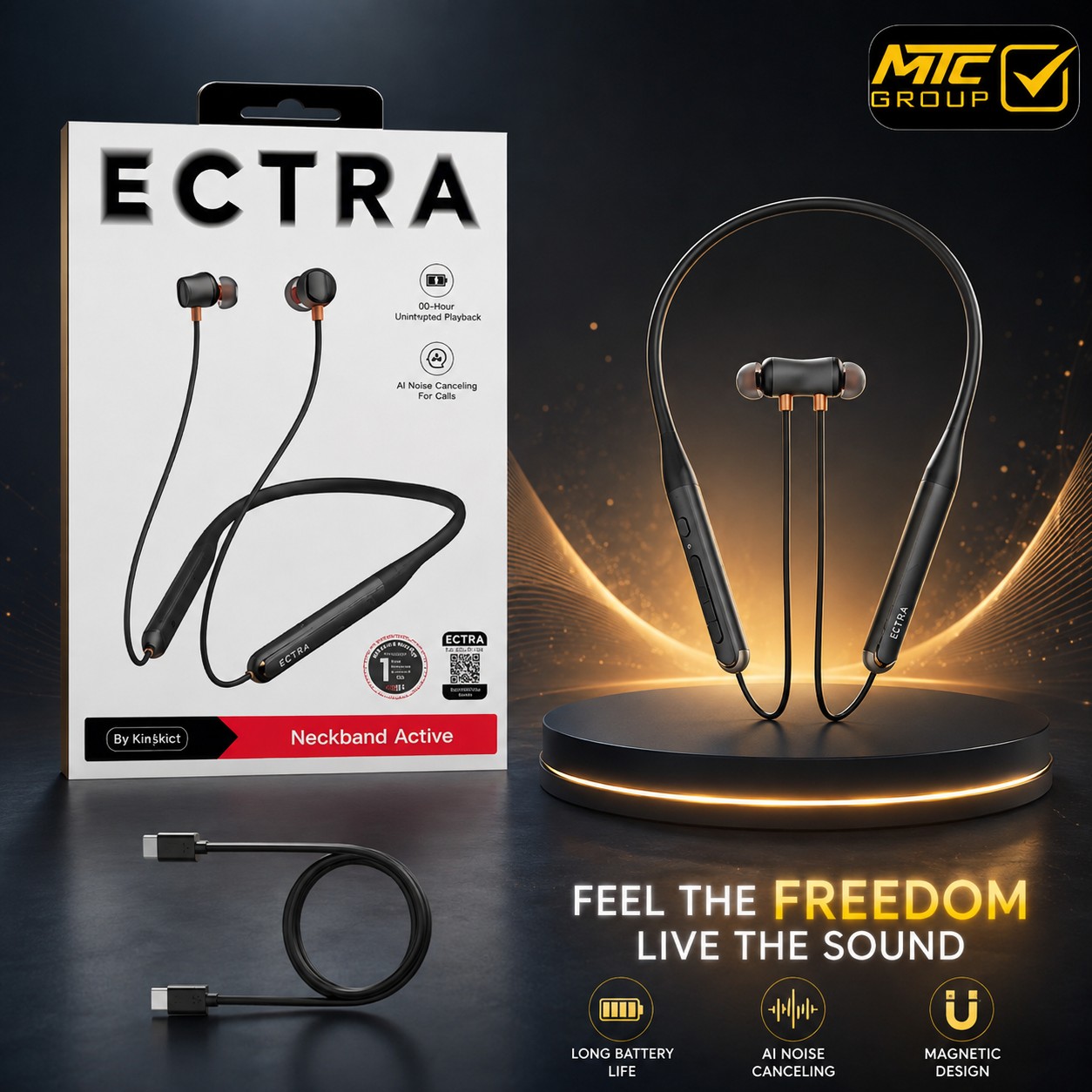 ECTRA NECKBAND ACTIVE BY KIESLECT ENB-600B