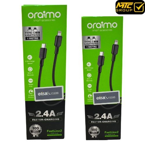 كابل اورايمو (ايفون ، تايب سي) 2.4 امبير CL ORAIMO TC-IP OCD-CL54