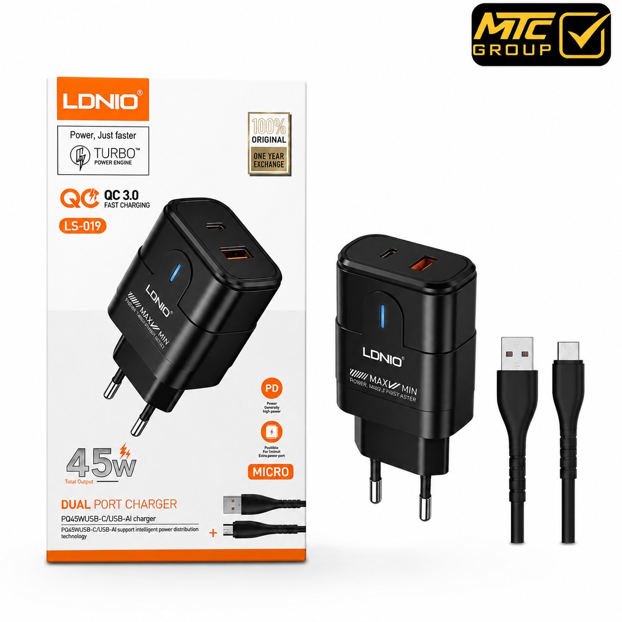 CH LDNIO LS-019 PD+USB MICRO
