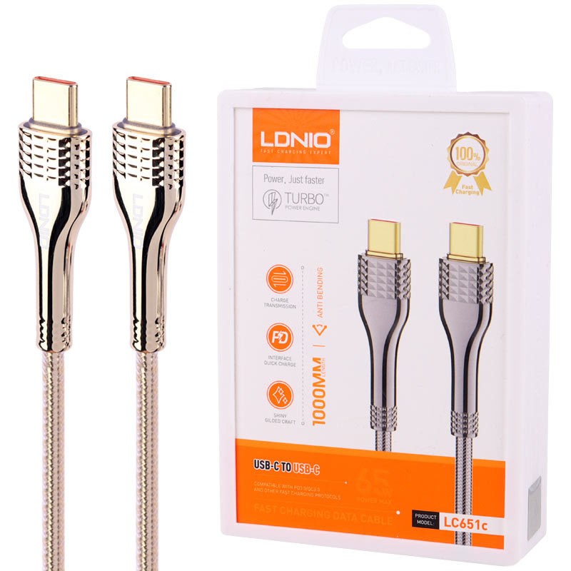 كابل لدنيو (تايب سي إلى تايب سي) 100 واط CL LDNIO TC/TC LC651C 100W