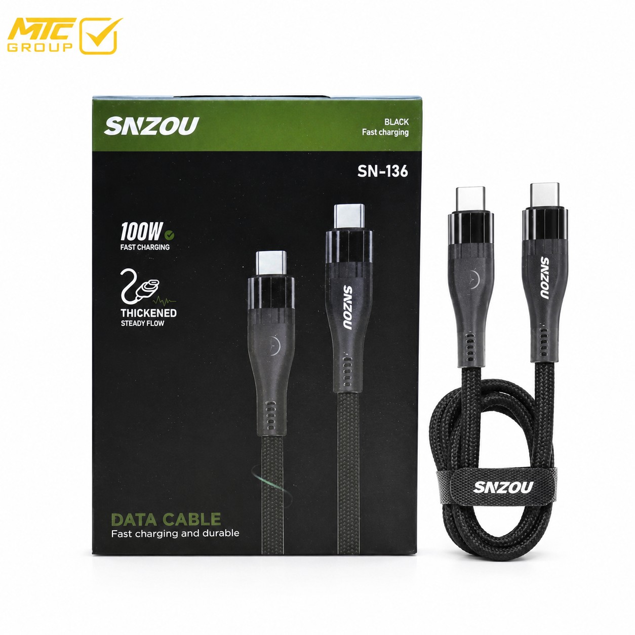 كابل سنزو تايب سي الى تايب سي 100 واط (سميك) CL SNZOU SN-136 100W TC DURABLE