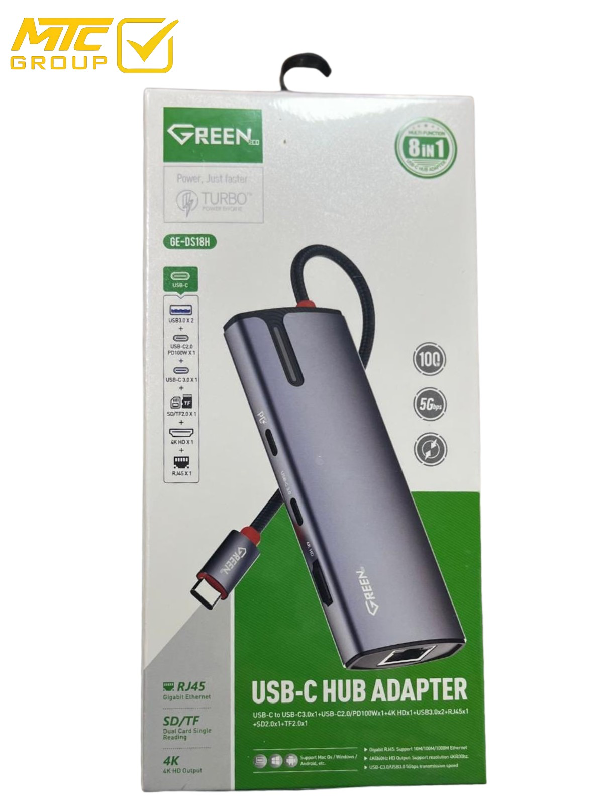 موزع منافذ  GREEN HUB GE-DS18H 8in1