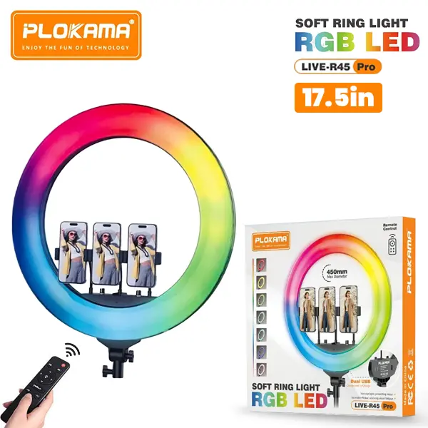 رينج لايت الوان RING LIGHT PLOKAMA LIVE-R45 PRO