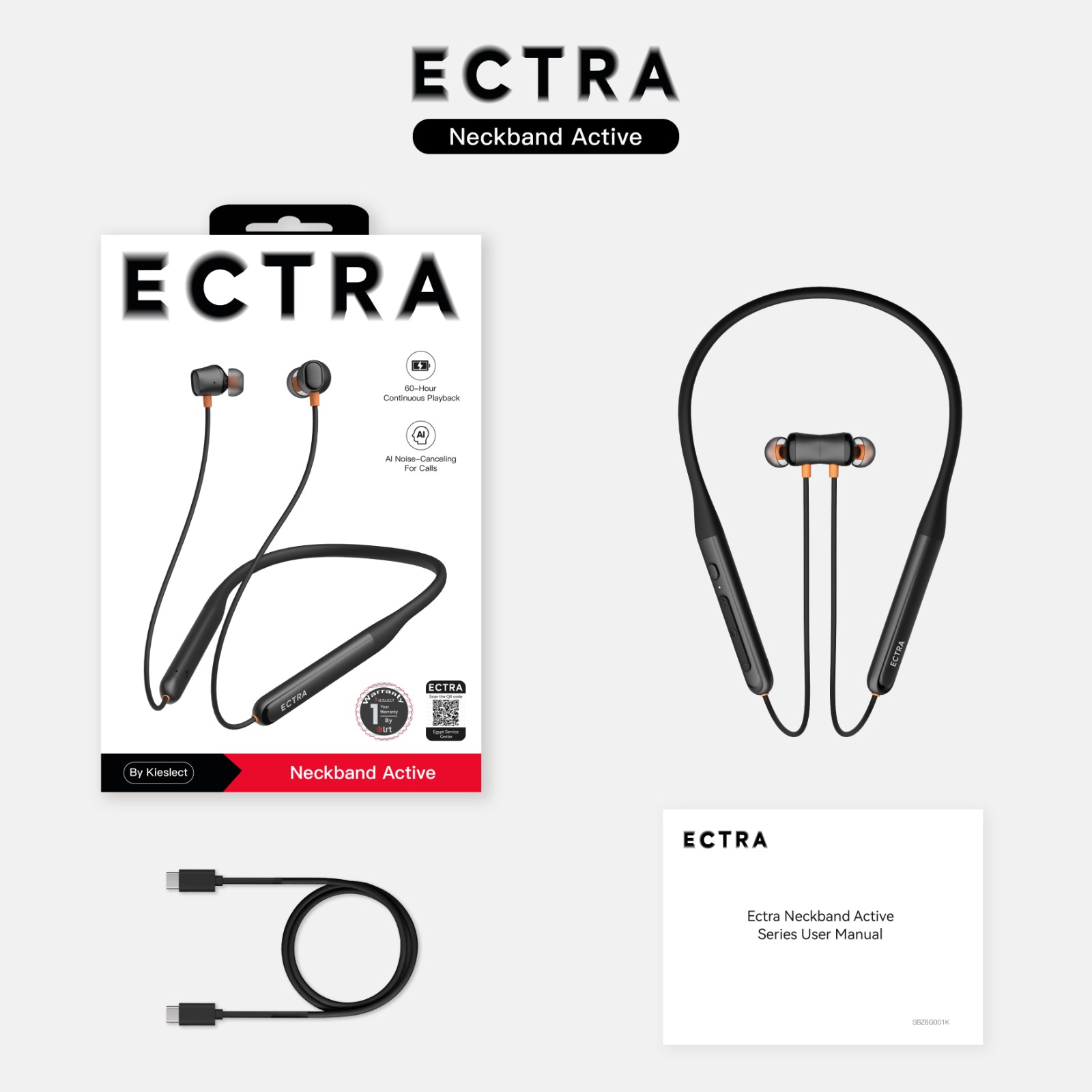 ECTRA NECKBAND ACTIVE BY KIESLECT ENB-600B