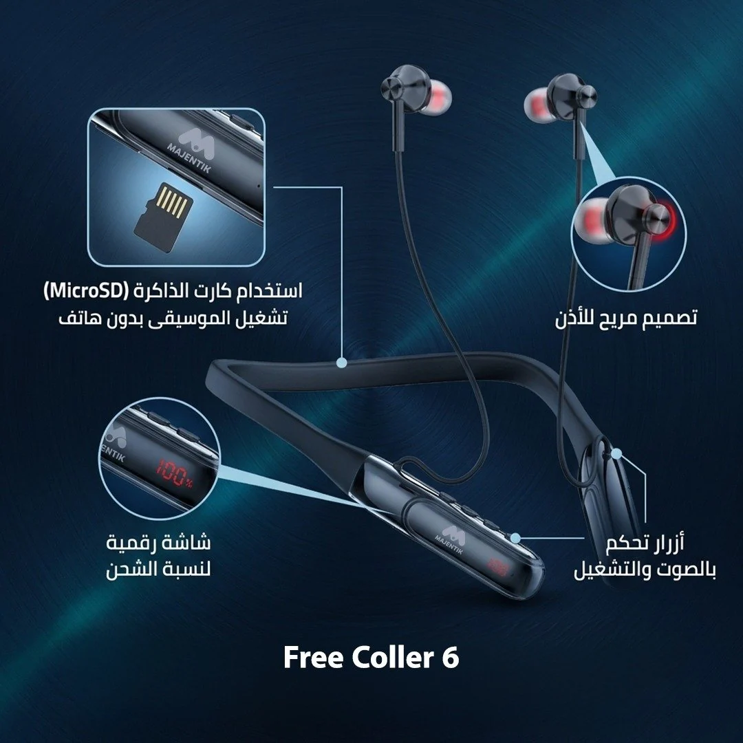 MAJENTIK Free Coller 6 Wireless Neckband Earphones