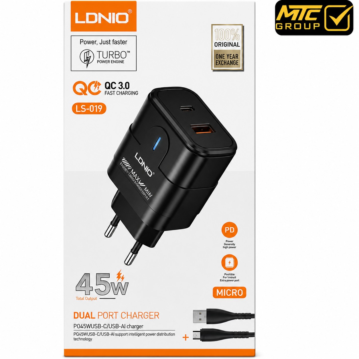 CH LDNIO LS-019 PD+USB MICRO