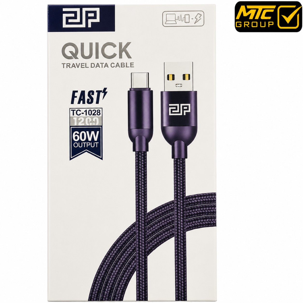 كابل 2P (يو اس بي ، تايب سي) 60 واط CL 2P TC-1028 (USB-TC) 60W
