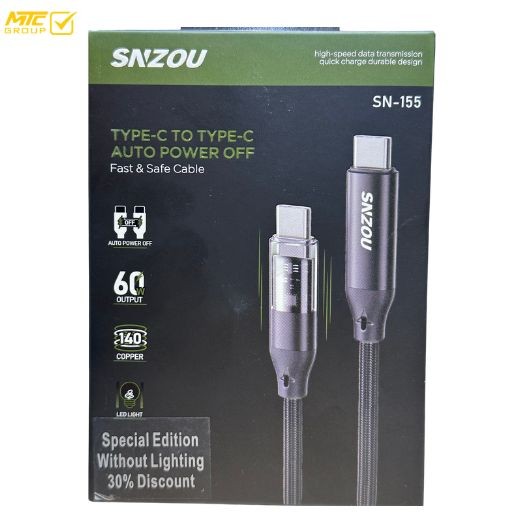 كابل سنزو تايب سي الى تايب سي 60 واط CL SNZOU SN-155 60W TC TO TC
