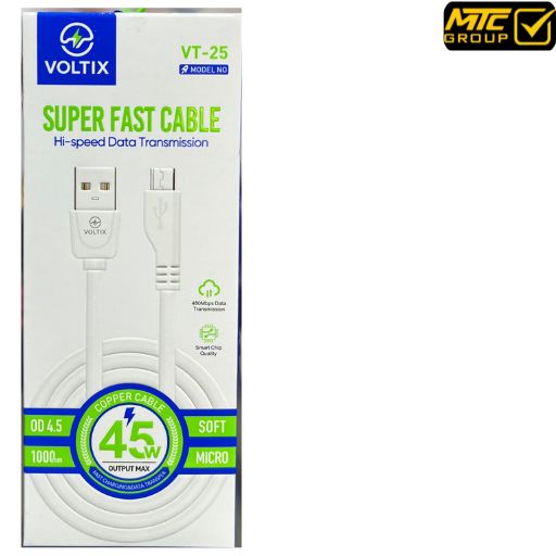 كابل فولتيكس (مايكرو ، يو إس بي) 45 واط CL VOLTIX VT-25 MICRO